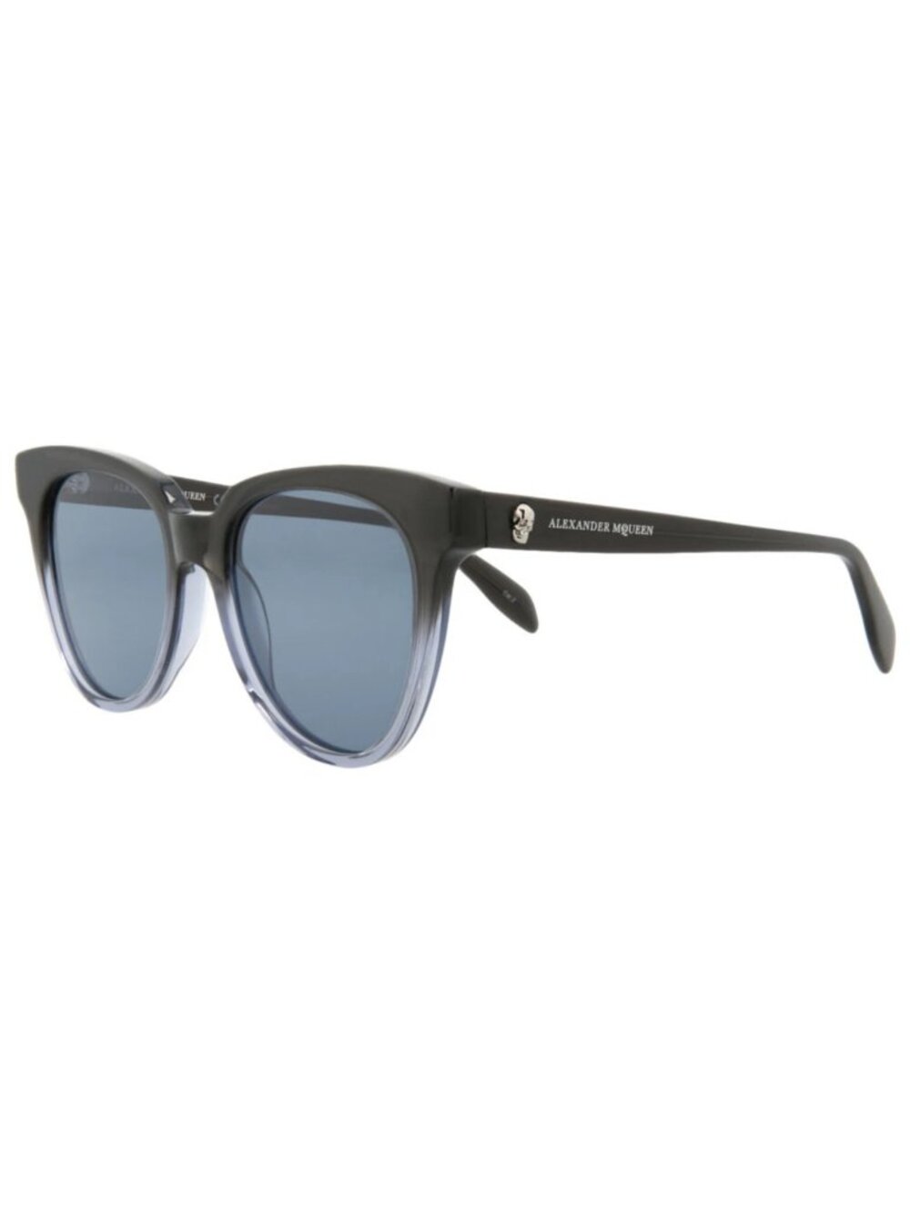 New Alexander McQueen Women's Sunglasses Cat Eye Acetate Frame Grey Grey Blue